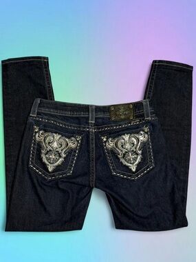 Vintage Y2K Rhinestone Embroidered Pocket Miss Me Jeans